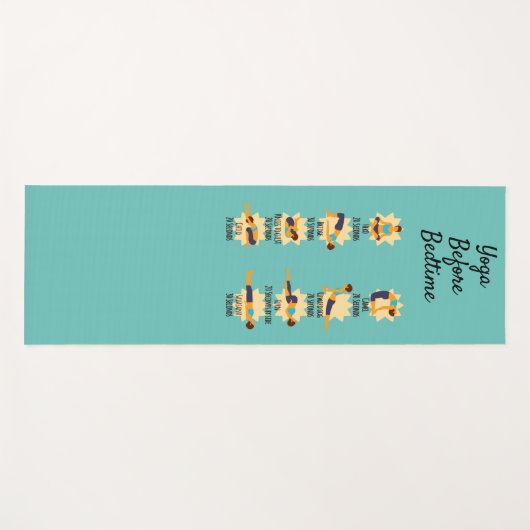 Yoga poseert voor bed routine poseert met tijden yogamat (Voorkant (horizontaal))