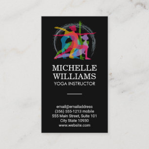 Yoga Poses Colorful Illustrations Visitekaartje