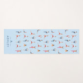 Yoga Poses Fun & Cute Blue Yoga Mat (Voorkant (horizontaal))