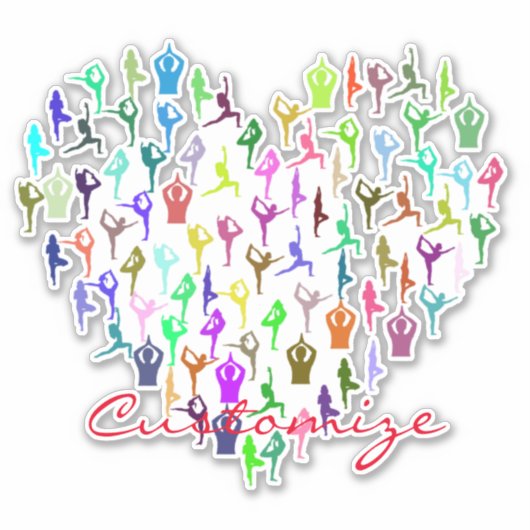 Yoga Poses Heart Thunder_Cove Sticker (Voorkant)