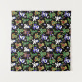 Yoga poses pattern | Yoga seamless pattern 45 Wandkleed (Voorkant (horizontaal))