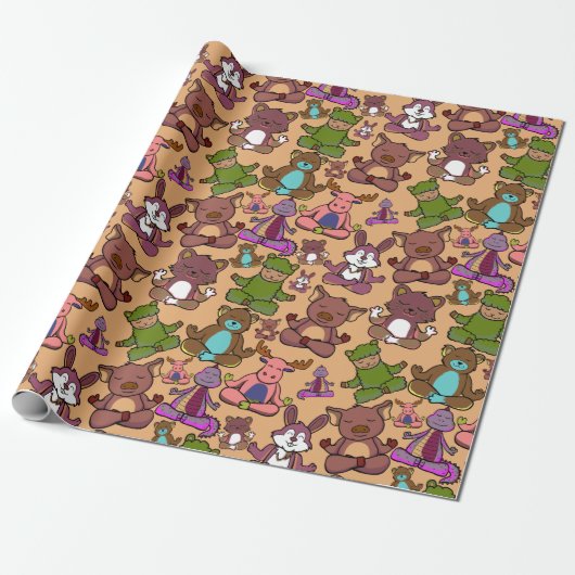 Yoga poses pattern | Yoga seamless pattern 50 Cadeaupapier (Uitgerold)