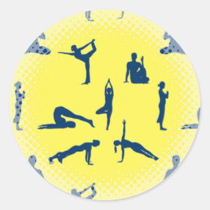Yoga Poses Ronde Sticker