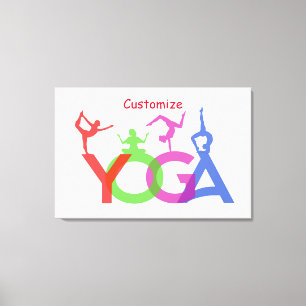 Yoga Poses Silhouettes Thunder_Cove Canvas Afdruk