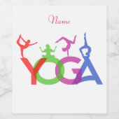 Yoga Poses Silhouettes Thunder_Cove Wijn Etiket (Enkel label)