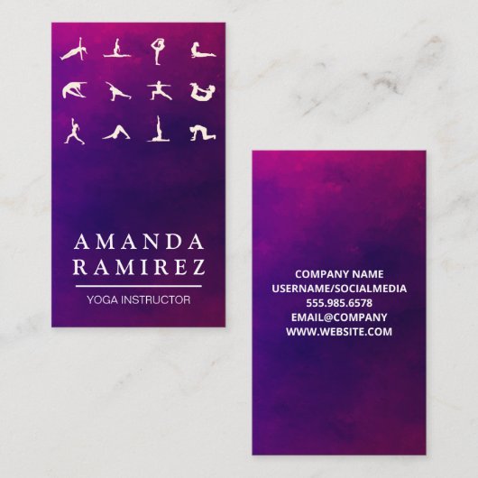 Yoga Poses Visitekaartje (Voorkant / Achterkant)
