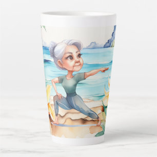 Yoga Positie bij het strand Latte Mok