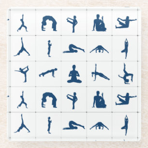Yoga Posities voor Zen & Meditation Home Decor Glazen Onderzetter