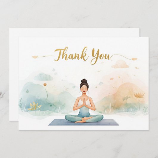 Yoga Position Thank You Card Bedankkaart (Voorkant / Achterkant)