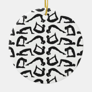Yoga Positions Silhouettes Keramisch Ornament