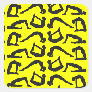 Yoga Positions Silhouettes Vierkante Sticker