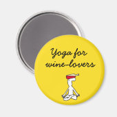 Yoga pour Winelovers Yellow Magnet (Recto/Verso)
