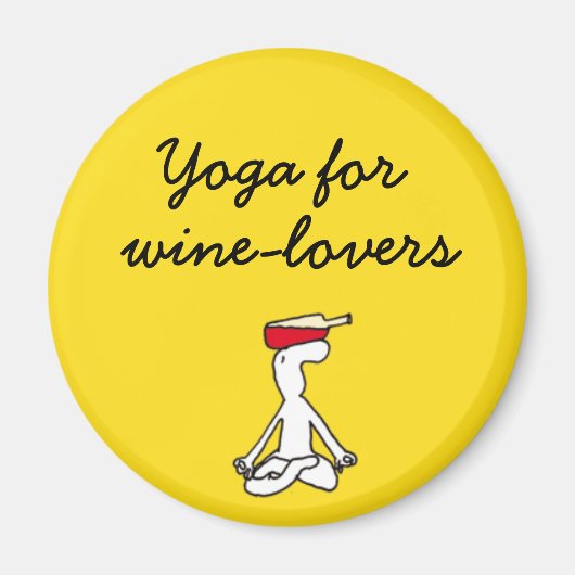 Yoga pour Winelovers Yellow Magnet (Devant)
