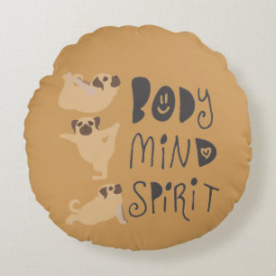 Yoga Pugs Rond Kussen