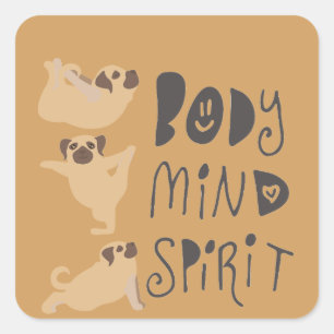 Yoga Pugs Vierkante Sticker