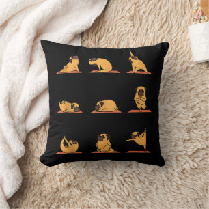 Yoga Puppy Yoga Pug Houden en Mediteren Funny Pug Kussen
