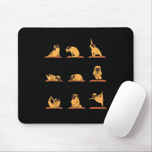 Yoga Puppy Yoga Pug Houden en Mediteren Funny Pug Muismat