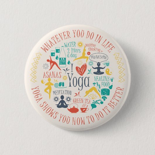 Yoga Quotes Ronde Button 5,7 Cm (Voorkant)