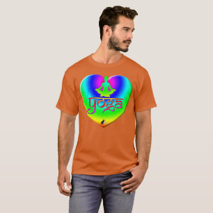 Yoga Rainbow Intentions Coeur T-shirt