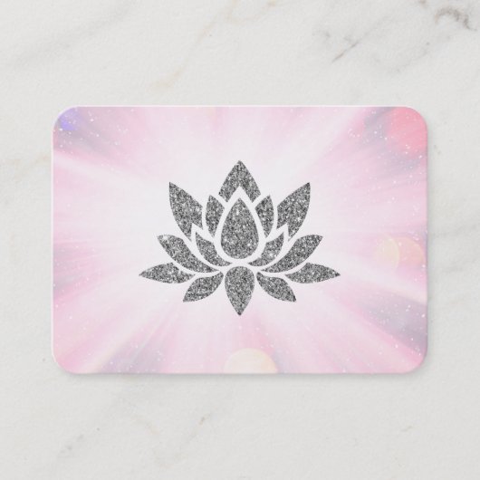 *~* Yoga Reiki Healing Energy Glitter Lotus Rays  Visitekaartje (Voorkant)