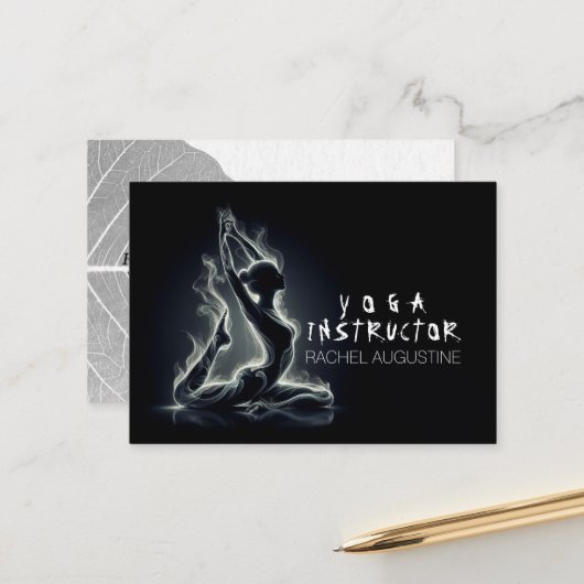 Yoga Reiki Instructeur One-Legged King Pigeon Pose Afsprakenkaartje (Voorkant / Achterkant in situ)