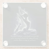 Yoga Reiki Instructeur One-Legged King Pigeon Pose Glazen Onderzetter (Achterkant)