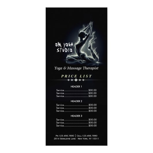 Yoga Reiki Instructeur One-Legged King Pigeon Pose Reclamekaart (Voorkant)