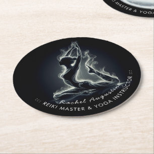 Yoga Reiki Instructeur One-Legged King Pigeon Pose Ronde Kartonnen Onderzetter