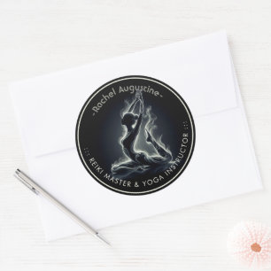 Yoga Reiki Instructeur One-Legged King Pigeon Pose Ronde Sticker