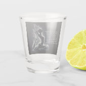 Yoga Reiki Instructeur One-Legged King Pigeon Pose Shot Glas (Achterkant)