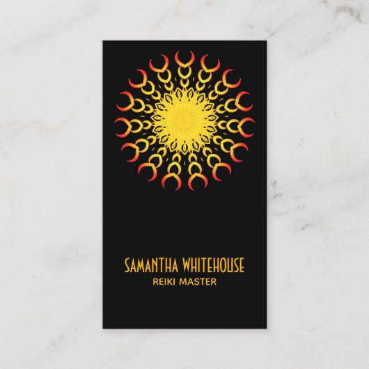 Yoga Reiki Mandala Sun Carte de visite Abstrait (Devant)