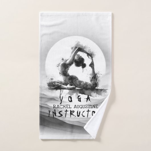 Yoga Reiki One-Legged King Pigeon Pose Waterverf Bad Handdoek (Handdoek)