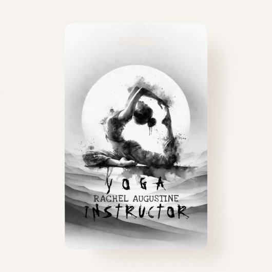 Yoga Reiki One-Legged King Pigeon Pose Waterverf Badge (Voorkant)