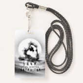 Yoga Reiki One-Legged King Pigeon Pose Waterverf Badge (Achterkant met draagriem)