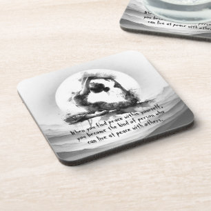 Yoga Reiki One-Legged King Pigeon Pose Waterverf Bier Onderzetter