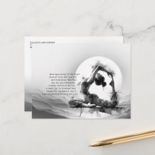 Yoga Reiki One-Legged King Pigeon Pose Waterverf Briefkaart