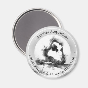 Yoga Reiki One-Legged King Pigeon Pose Waterverf Magneet