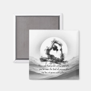 Yoga Reiki One-Legged King Pigeon Pose Waterverf Magneet