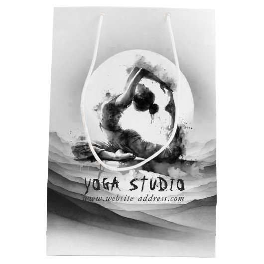 Yoga Reiki One-Legged King Pigeon Pose Waterverf Medium Cadeauzakje (Achterkant)