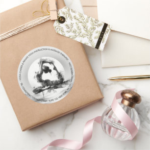 Yoga Reiki One-Legged King Pigeon Pose Waterverf Ronde Sticker