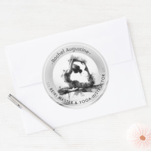 Yoga Reiki One-Legged King Pigeon Pose Waterverf Ronde Sticker