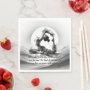 Yoga Reiki One-Legged King Pigeon Pose Waterverf Servet