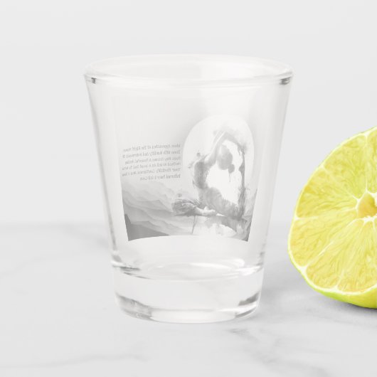 Yoga Reiki One-Legged King Pigeon Pose Waterverf Shot Glas (Achterkant)