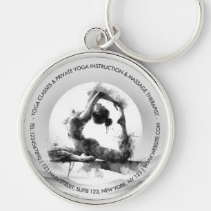 Yoga Reiki One-Legged King Pigeon Pose Waterverf Sleutelhanger