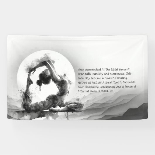 Yoga Reiki One-Legged King Pigeon Pose Waterverf Spandoek (Horizontaal)