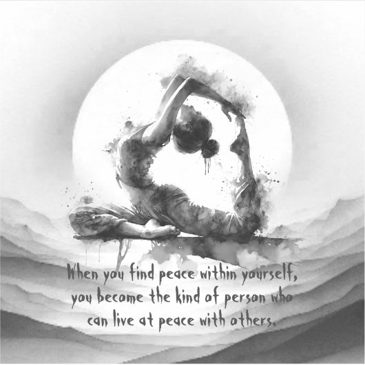 Yoga Reiki One-Legged King Pigeon Pose Waterverf Sticker (Voorkant)