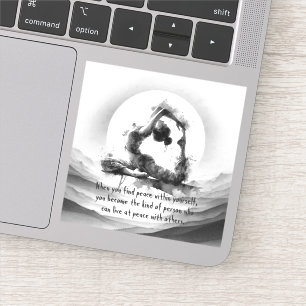 Yoga Reiki One-Legged King Pigeon Pose Waterverf Sticker