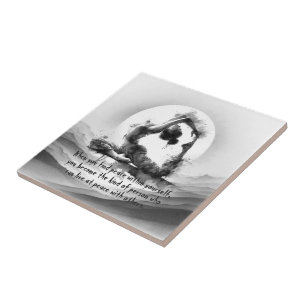 Yoga Reiki One-Legged King Pigeon Pose Waterverf Tegeltje