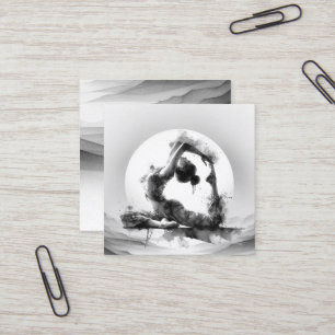 Yoga Reiki One-Legged King Pigeon Pose Waterverf Vierkante Visitekaartje