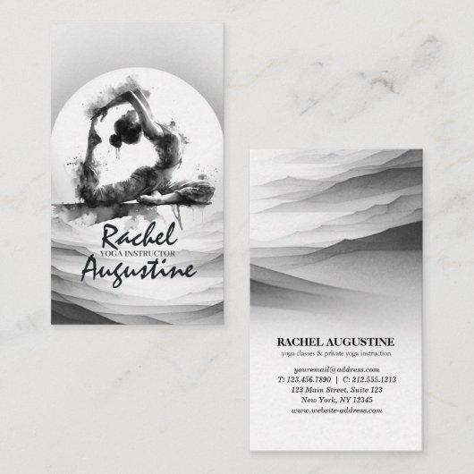 Yoga Reiki One-Legged King Pigeon Pose Waterverf Visitekaartje